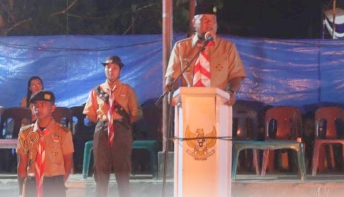 Upacara Api Unggun Peringatan HUT Ke-65 Gerakan Pramuka Kabupaten Nias Utara Di Pimpinan Bupati