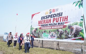 Ekspedisi Merah Putih Presisi , Kapolda Riau Lawan Abrasi dengan Ribuan Mangrove