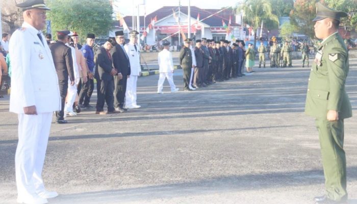 Bupati Nias Utara Amizaro Waruwu Bertindak Sebagai Inspektur Upacara Tabur Bunga Jelang HUT RI Ke – 81 Tahun 2026