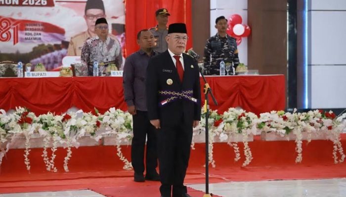 Bupati Rusli Moidady Kukuhkan Paskibraka Pengibar Bendera Pusaka Merah Putih Pada HUT RI Ke 81 Tahun 2026 Banggai Kepulauan