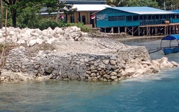 Proyek Pembagunan Lanjutan Tahap III Pengoprasian Pelabuhan Pelensengan  Kapal Feri Leme-Leme Bungin Ambruk Dugaan Kuat Di Kerjakan Asal Jadi Oknum Kontraktor