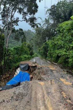 JALAN PROVINSI SUNGAI TALEH PALEMBAYAN AMBLAS LAGI, PUTUS TOTAL TAK BISA DILEWATI